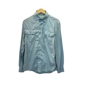 PONCHO  Vented Fishing Hunting Mens M Shirt Blue Long Sleeve Slim Fit